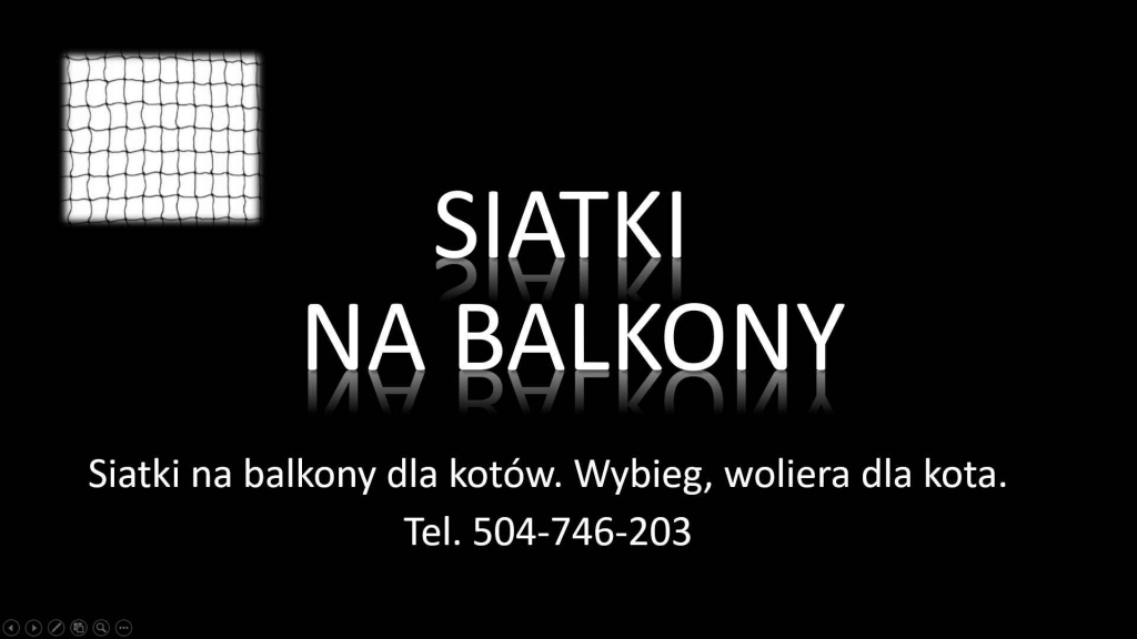 Siatka ochronna na balkon dla kota, cena, tel. Zabezpieczenie balkonu. Psie Pole - zdjęcie 1