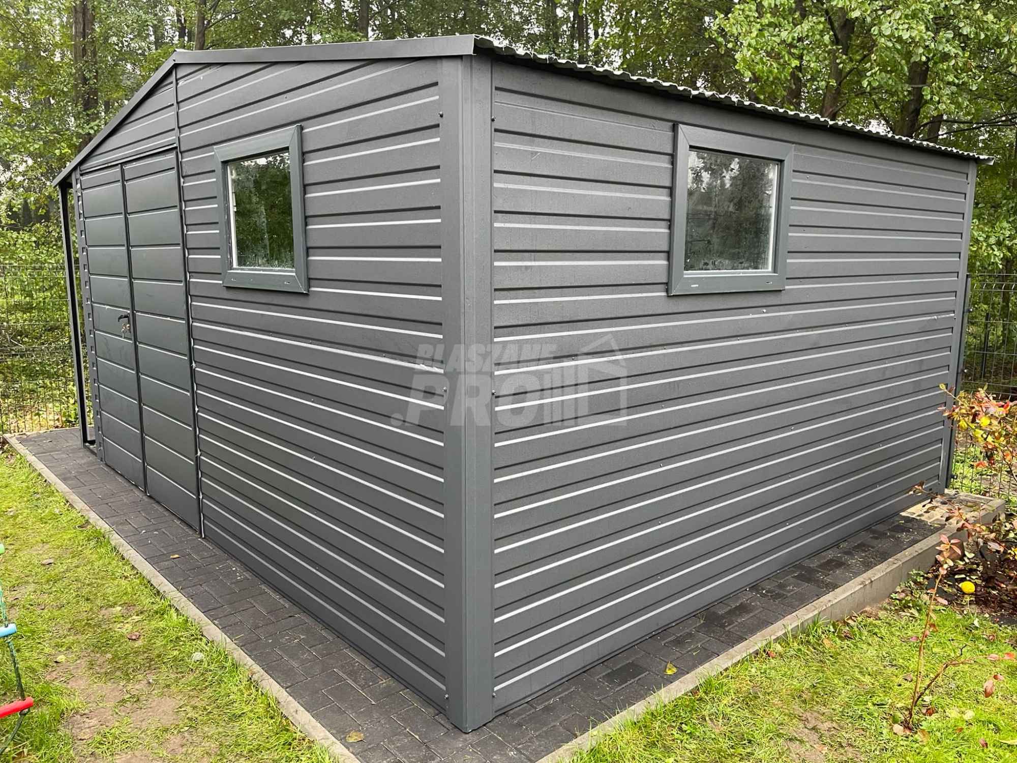 Domek Ogrodowy 4x4  + wiata antracyt drzwi 2x okno dwuskrzydłowe GP236 Słupsk - zdjęcie 5