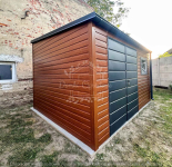 Schowek - domek ogrodowy 4x2m  drewnopodobny - rynna  ID1076