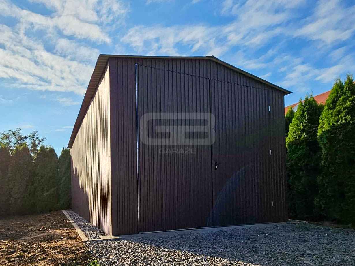 Garaż blaszany 4x8m wolnostojący  brama dwuskrzydłowa dwuspadowy GB173 Kętrzyn - zdjęcie 4