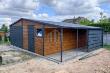 Garaż blaszany 6,5x6m + wiata 2,5m - brama drzwi okno rynny SO121 Tarnów - zdjęcie 4