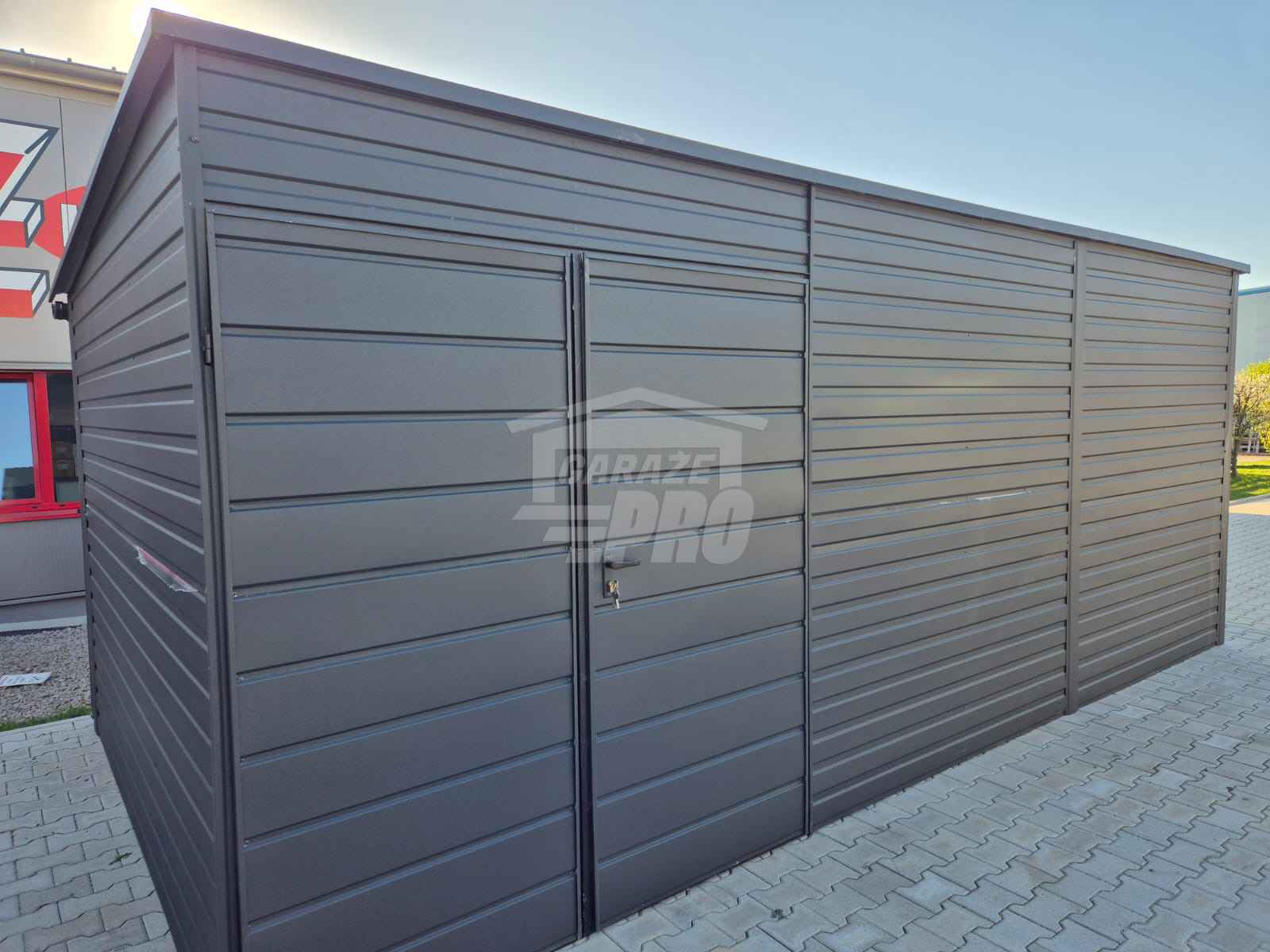 Schowek Domek Ogrodowy 6x2,5m - Brama - antracyt dach rynna GP620 Iława - zdjęcie 2