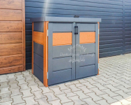 Zabudowa koszy na śmieci 120x65x110 cm 2x120L antracyt złoty dąb ID866 Chodzież - zdjęcie 9