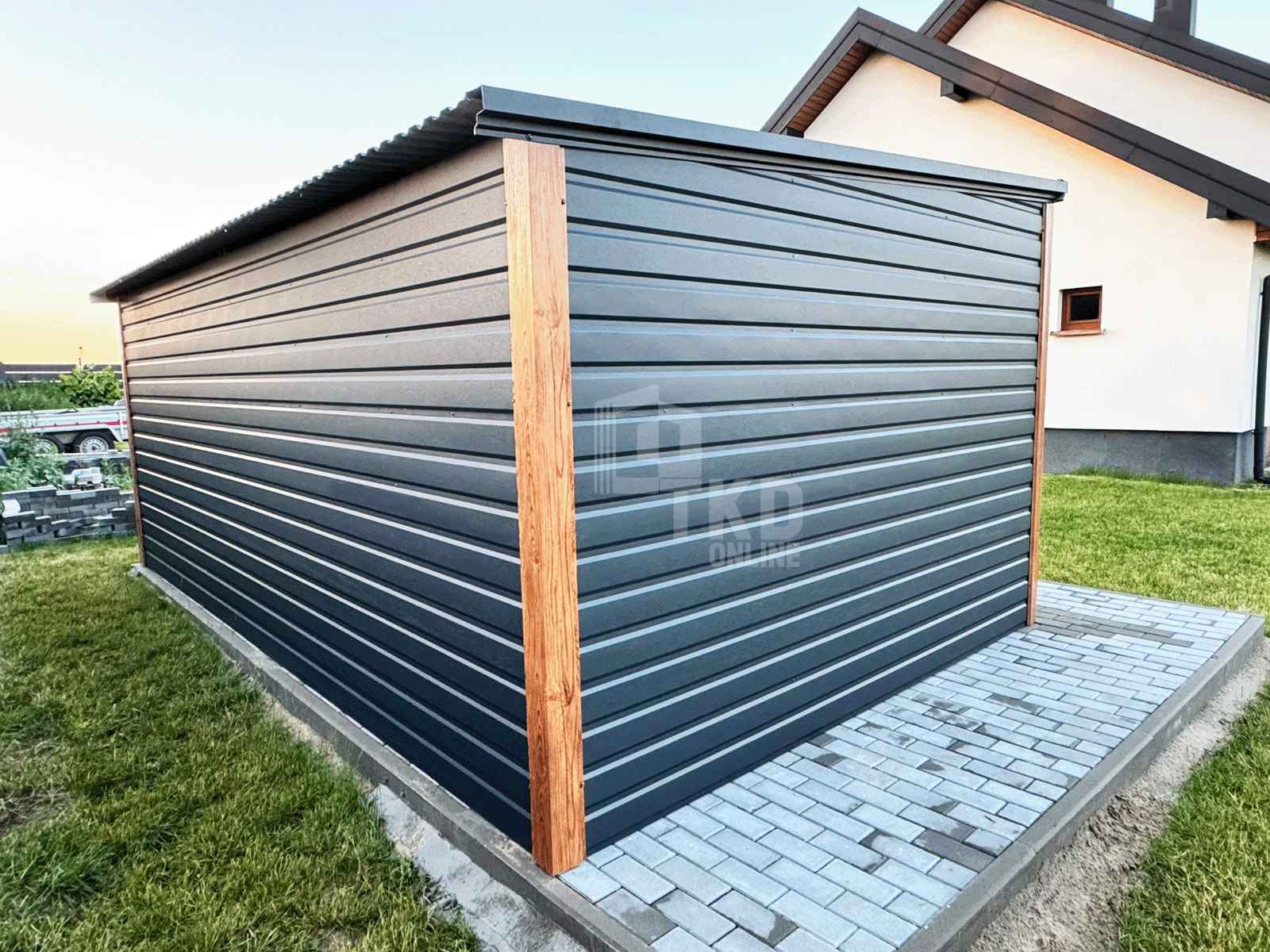 Schowek - domek ogrodowy 5x3 m brama dwuskrzydłowa 2x okno dach TKD466 Police - zdjęcie 5