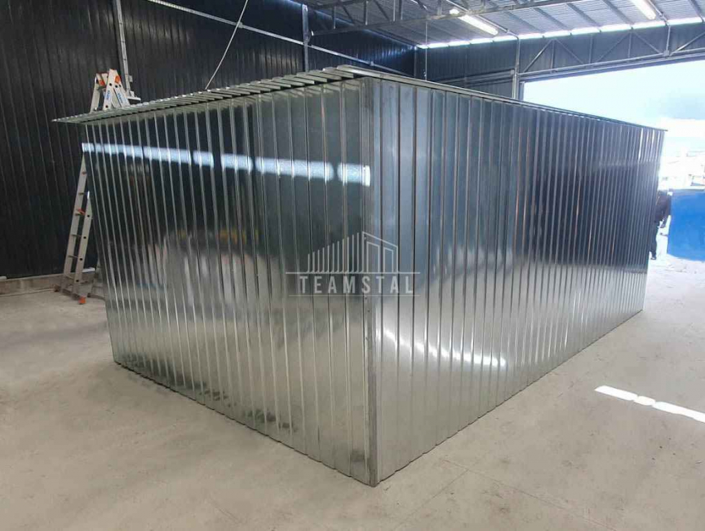 Garaż blaszany 3x5m - brama dwuskrzydłowa - ocynk - dach TS1096 Piła - zdjęcie 5