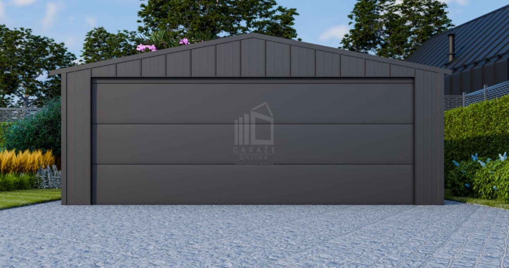 Garaż blaszany 6x5m brama segmentowa drzwi blacha na rąbek dach ID1009 Morąg - zdjęcie 4