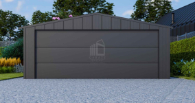 Garaż blaszany 6x5m brama segmentowa drzwi blacha na rąbek dach ID1009 Morąg - zdjęcie 4