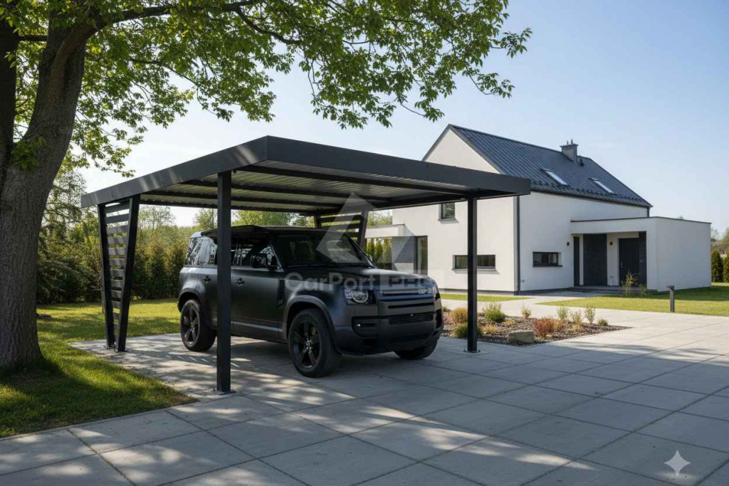 Carport V PREMIUM 4x4,5m Wypełnienie panelami Wiata samochodowa CP152 Dobre Miasto - zdjęcie 2