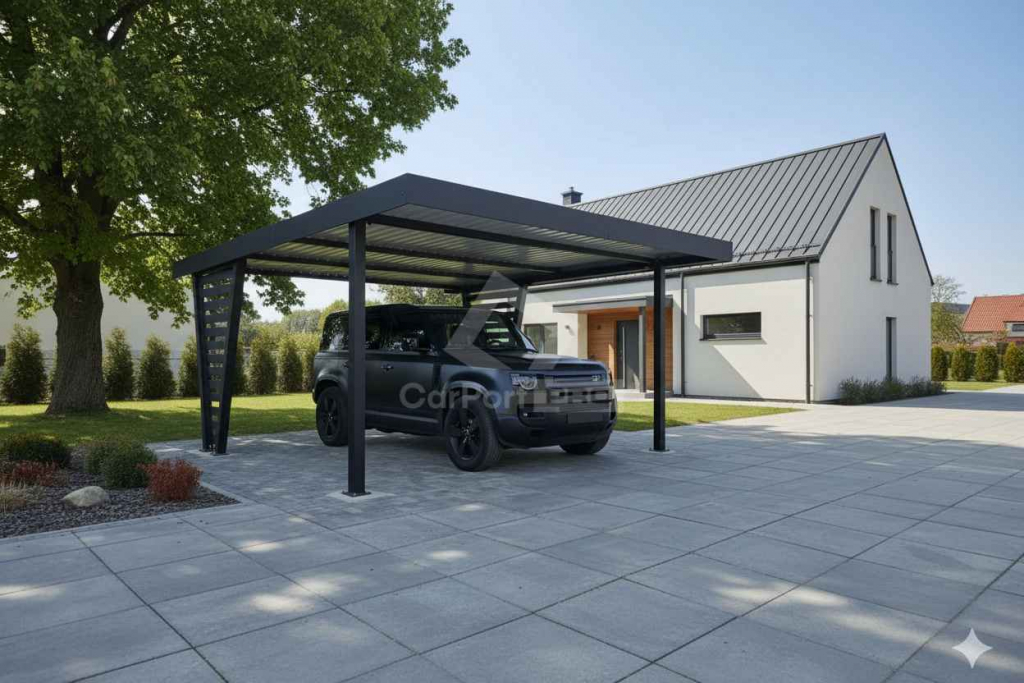 Carport V PREMIUM 4x4,5m Wypełnienie panelami Wiata samochodowa CP152 Dobre Miasto - zdjęcie 3