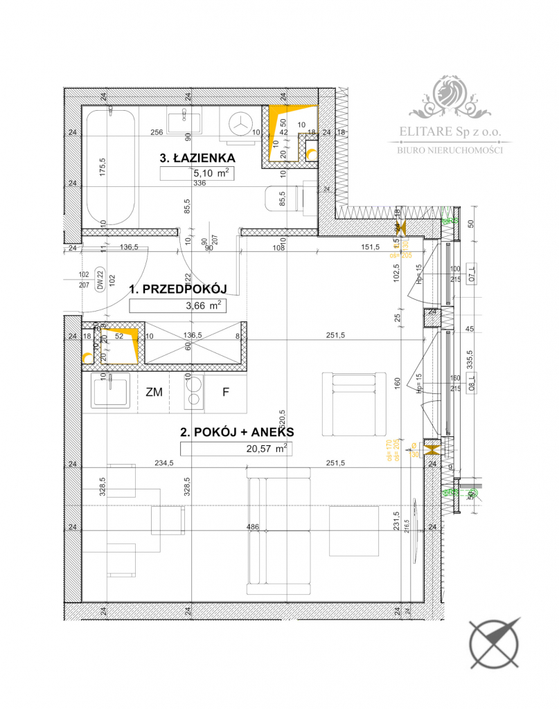 Apartament 1 pok. 29,33m2 ogrzewanie miejskie /obok Sky Tower Wrocław - zdjęcie 4