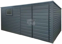 Schowek - Domek ogrodowy 4x2m Brama dwuskrzydłowa okno dach GP528