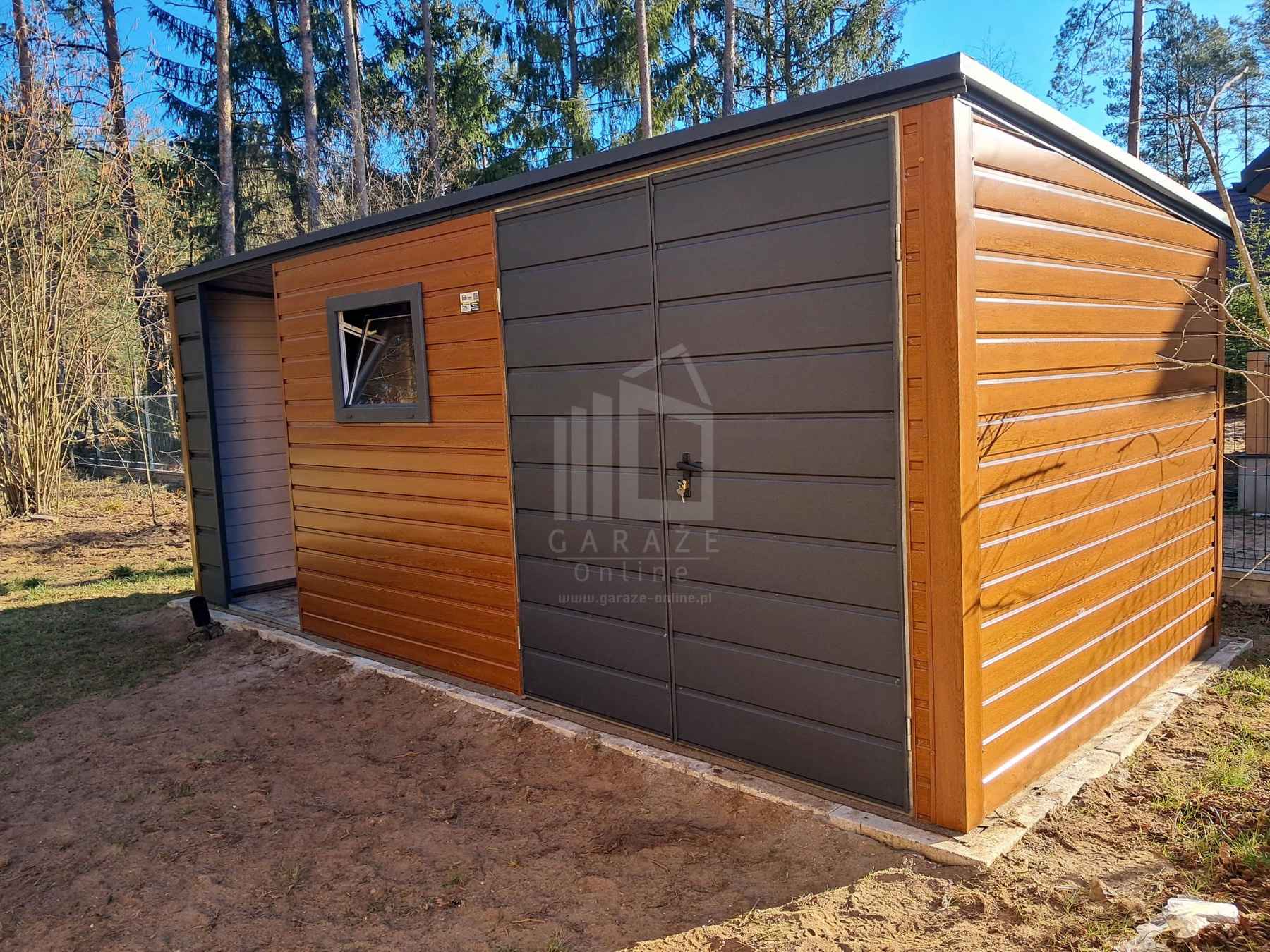 Schowek - domek ogrodowy 4,5x2m + wiata 2m brama okno dach  ID1001 Sanok - zdjęcie 2