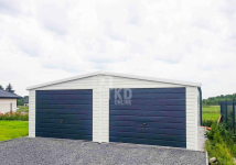 Garaż Blaszany 7x6 2x Brama - rynny - Antracyt + biały  TKD143 Wągrowiec - zdjęcie 2