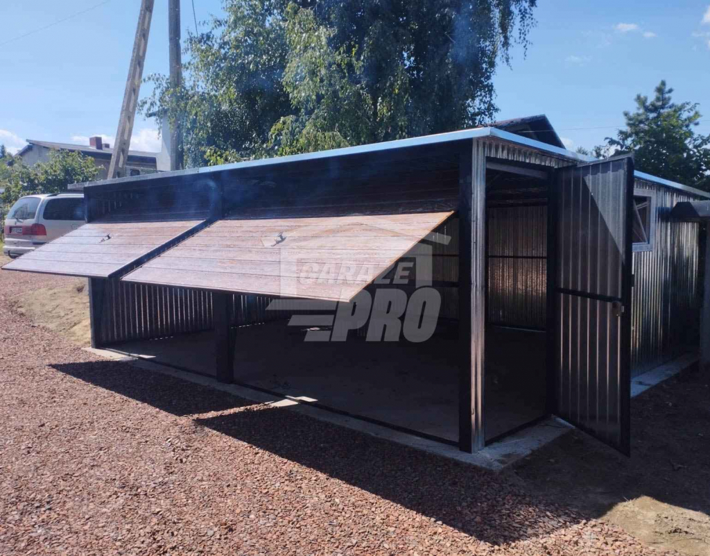 Garaż blaszany 6x6 2x Brama  2x okno - ocynk  pod ocieplenie GP205 Otwock - zdjęcie 2