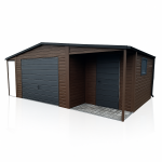 Garaż Blaszany drewnopodobny z wnęką 5.5x5m + 1.5x5m wiata Panelowa Zgorzelec - zdjęcie 2