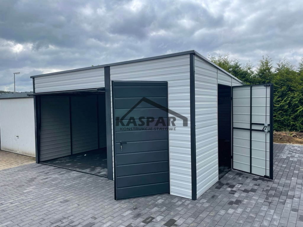 Garaż blaszany 5x6 2x Brama uchylna  biały spad w tył  GP121 Przemyśl - zdjęcie 6