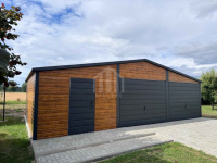 Garaż blaszany 9x5m - 2x brama uchylna - drzwi - jasny orzech SO109 Zielona Góra - zdjęcie 3