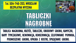 Tablica na pomnik, cena tel. 504-746-203, tabliczka, nagrobna, Wrocław Psie Pole - zdjęcie 4