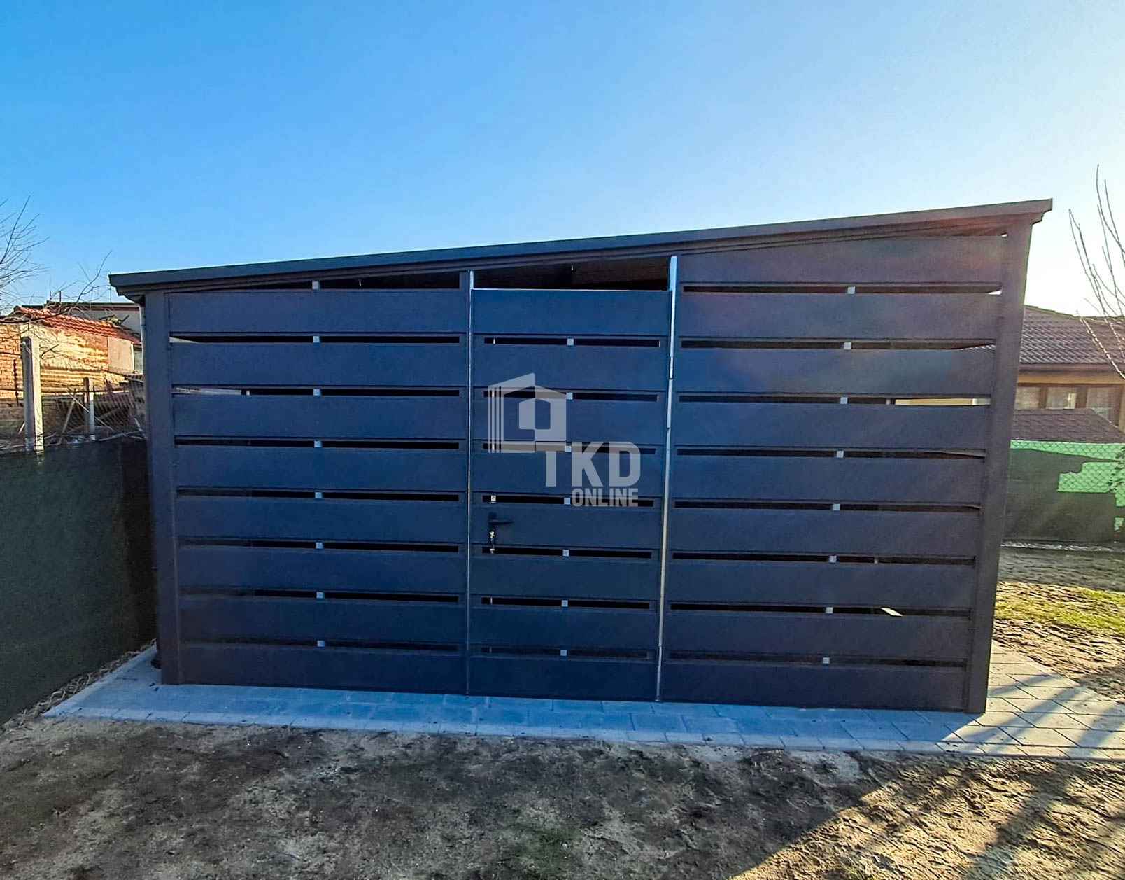 Garaż blaszany - schowek - 4,5x4,5m + wiata 1m 2x drzwi  dach  TKD249 Wągrowiec - zdjęcie 3