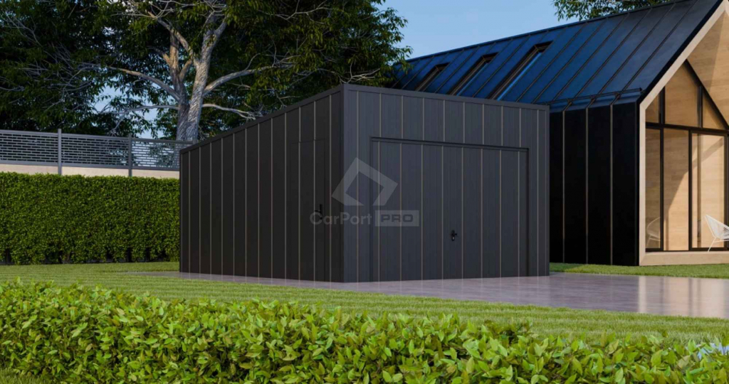 Garaż blaszany 3,5x5m brama uchylna drzwi blacha na rąbek dach CP148 Chełm - zdjęcie 5