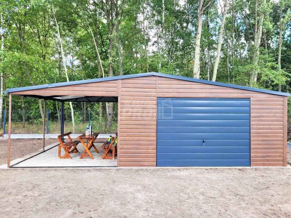 Garaż blaszany 5x5 + wiata - drzwi - rynny - okno drewnopodobny GP211 Białystok - zdjęcie 4