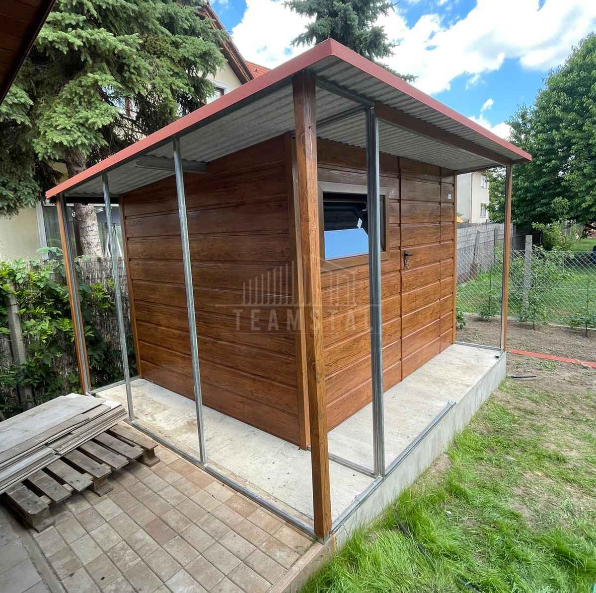 Domek ogrodowy 2,5x2,5m + 2x wiaty drzwi okno dach rynny TS1296 Hajnówka - zdjęcie 4