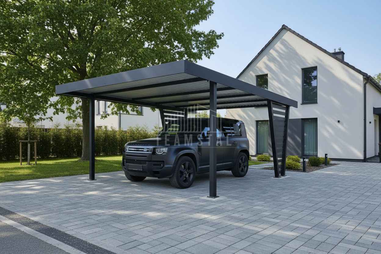 Carport V PREMIUM 4,2x5,8m Wypełnienie panelami Wiata TS1251 Szczecin - zdjęcie 2