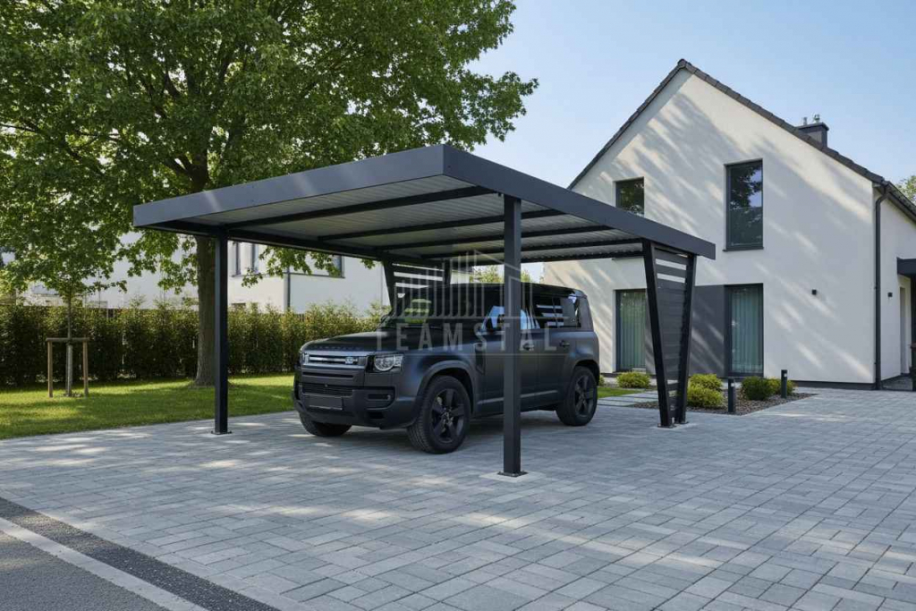 Carport V PREMIUM 4,2x5,8m Wypełnienie panelami Wiata TS1251 Szczecin - zdjęcie 2