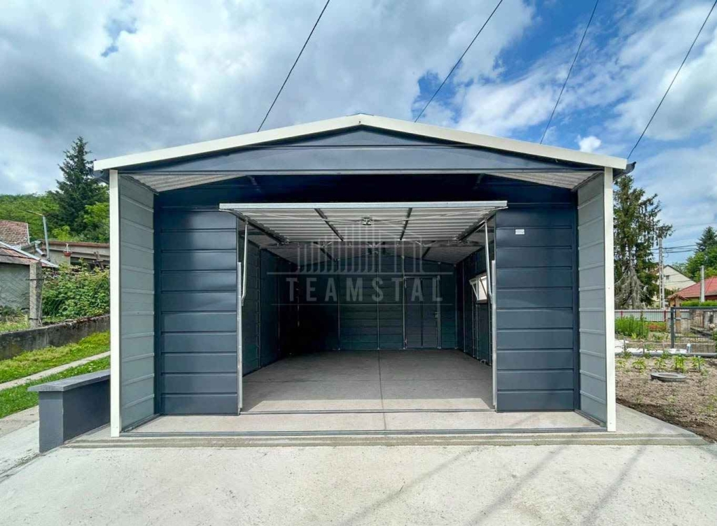 Garaż blaszany 5x5 m 2x wiata brama  drzwi okno dach rynny TS1306 Miastko - zdjęcie 2