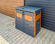 Zabudowa koszy na śmieci 120x65x110 cm 2x120L antracyt złoty dąb ID866 Chodzież - zdjęcie 7