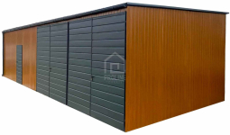 Hala Garaż blaszany 13x4 2x Brama +drzwi Dach spad w przód  PLG170