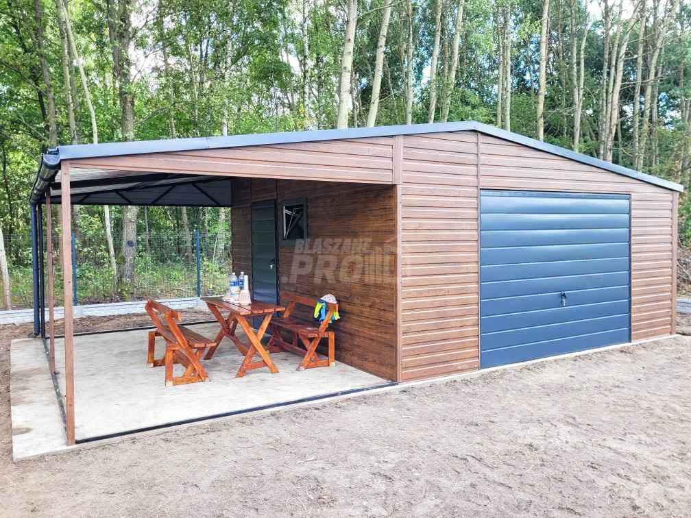 Garaż blaszany 5x5 + wiata - drzwi - rynny - okno drewnopodobny GP211 Białystok - zdjęcie 5