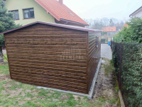Garaż blaszany 4x6m Brama uchylna drzwi okno drewnopodobny dach TS895 Szczecin - zdjęcie 6