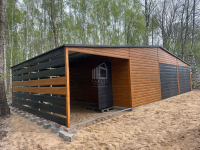Garaż blaszany 10,5x6m - wiata 4,5m 2x brama uchylna drzwi dach ID1041 Konin Żagański - zdjęcie 2
