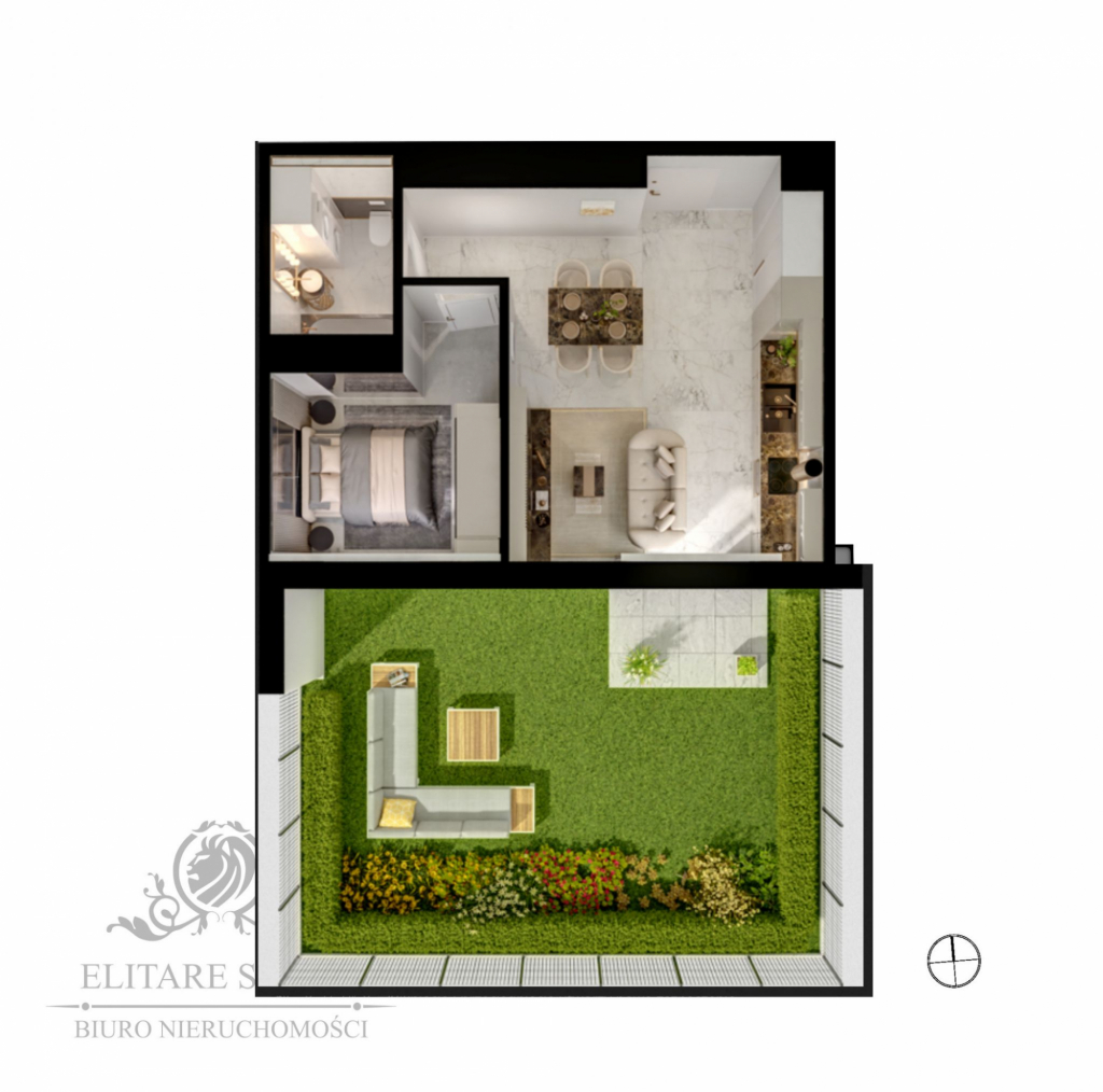 Śliczne mieszkanie 2 pokojowe 42,07m2 z ogrodem, Iwiny/Jagodno Iwiny - zdjęcie 1