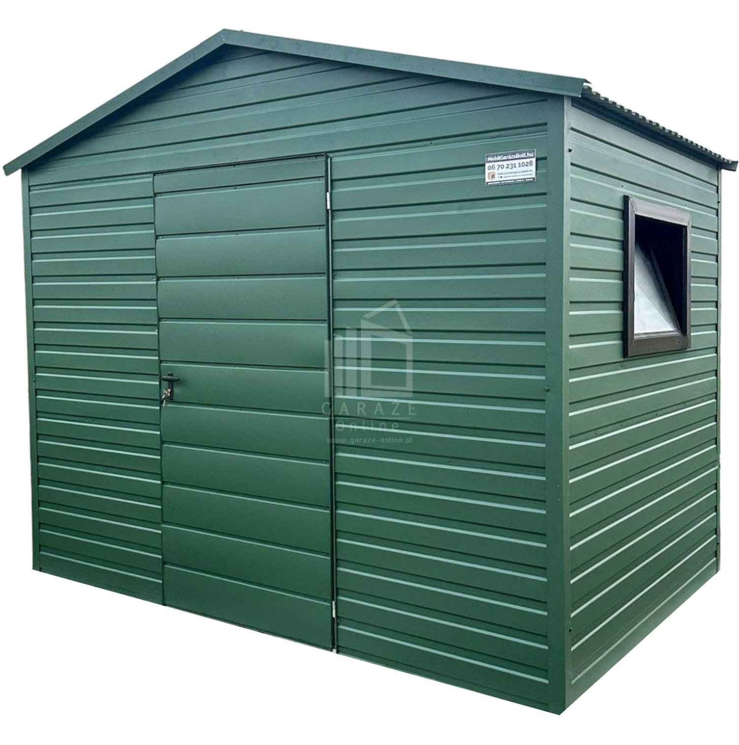 Schowek Domek ogrodowy 3x2m  drzwi - zielony - dach dwuspadowy ID780 Sanok - zdjęcie 1