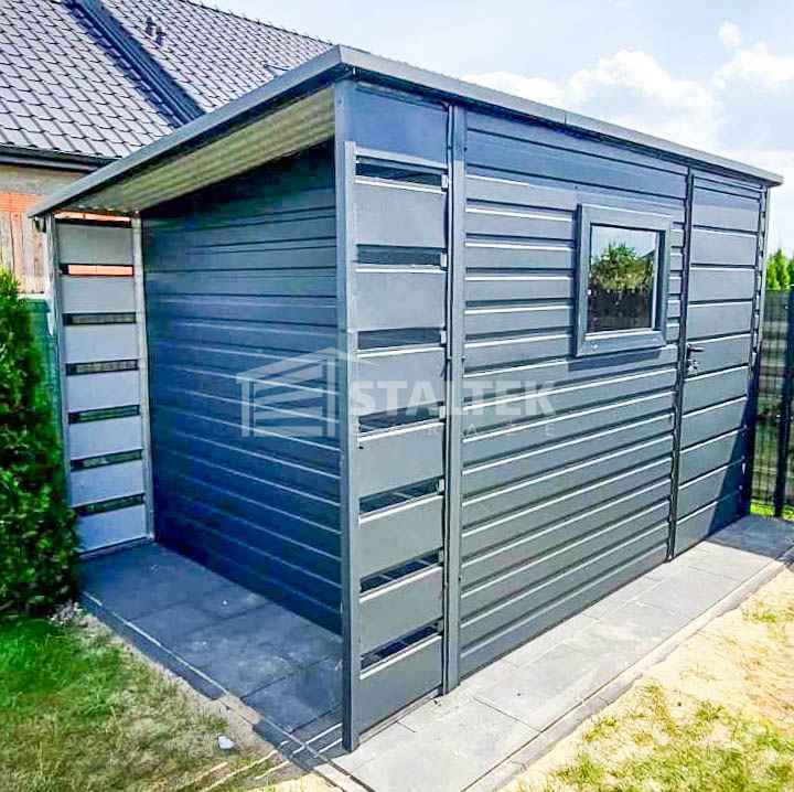 Schowek - Domek Ogrodowy 2,5x2,5m + Wiata 0,5 Drzwi Okno  Dach  ST143 Szczecinek - zdjęcie 4