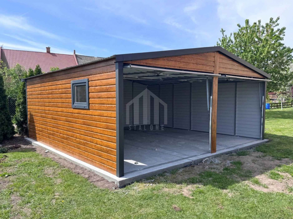 Garaż blaszany 6x5m - 2x brama uchylna - okno SO129 Grudziądz - zdjęcie 3