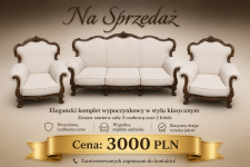 Stylowy komplet wypoczynkowy – sofa 3-osobowa + 2 fotele Olsztyn - zdjęcie 2