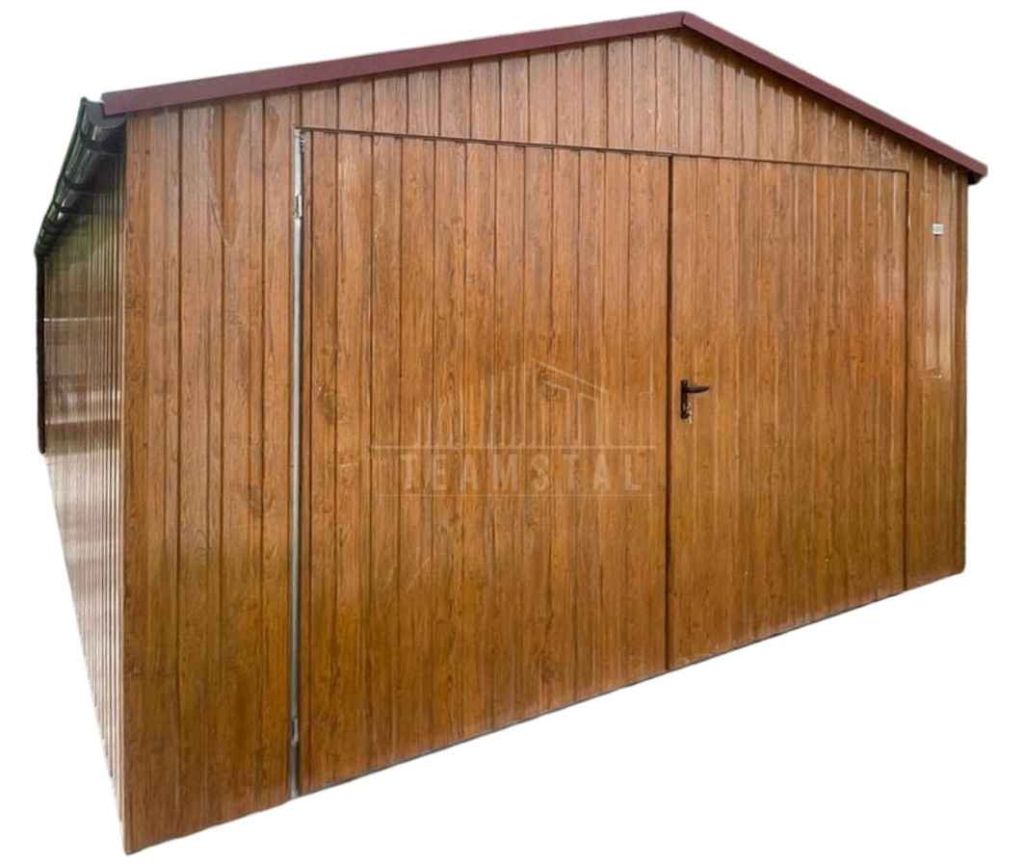 Garaż blaszany 5x6m brama dwuskrzydłowa dach rynny TS1313 Brzesko - zdjęcie 1