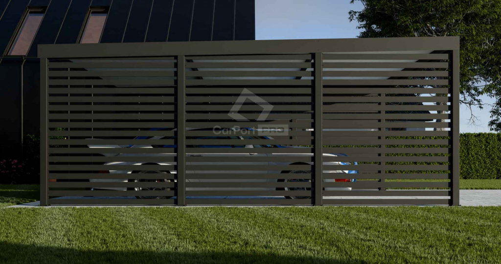 CarPort PREMIUM - wiata samochodowa 6x5,7 - antracyt - zabudowa  CP110 Iława - zdjęcie 4