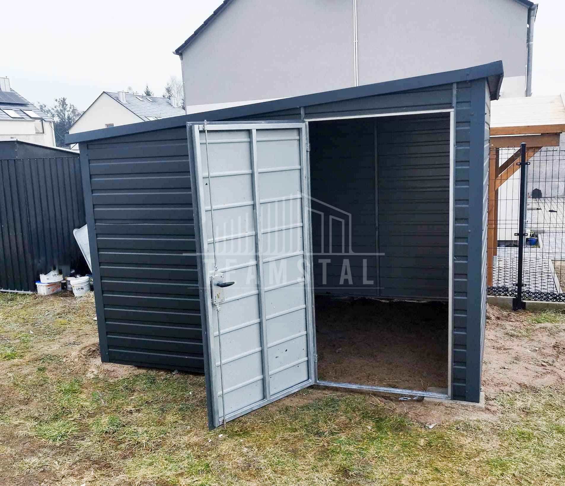 Domek Ogrodowy - Schowek - Garaż 2,5x2,5 drzwi Antracyt TS542 Toruń - zdjęcie 4