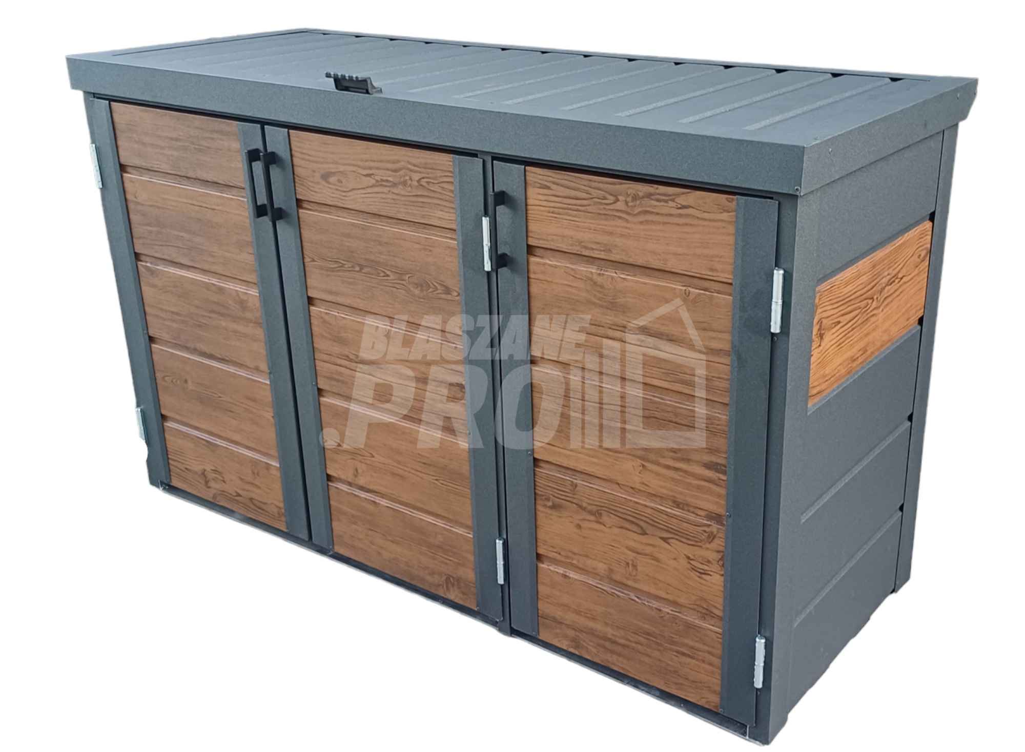 Zabudowa koszy na śmieci wiata śmietnikowa 177x65x110 cm 3x120L GP338 Koszalin - zdjęcie 1