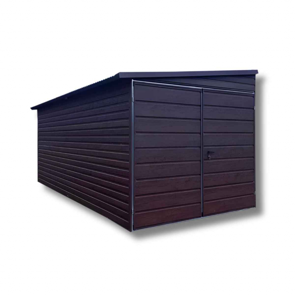 Garaż Blaszany 3x5 drewnopodobny spad na bok Bemowo - zdjęcie 1