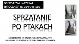 Sprzątanie balkonu. T 504-746-203. z gołębi, ptaków, odchodów. Wrocław Psie Pole - zdjęcie 4