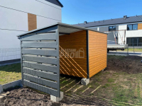 Schowek Domek Ogrodowy 3x2m + wiata 3m  jasny orzech  spad w tył GP552 Radom - zdjęcie 2