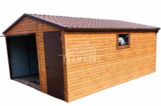 GARAŻ BLASZANY 4,5m x 6m blachodachówka drzwi  drewnopodobny TS216