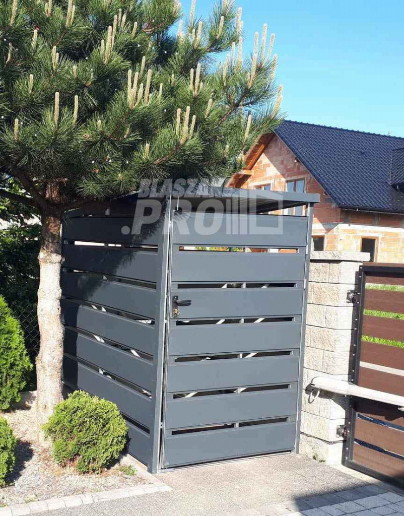 Wiata śmietnikowa spad tył 1x1,5m antracyt Schowek ogrodowy GP284 Łęczyca - zdjęcie 6