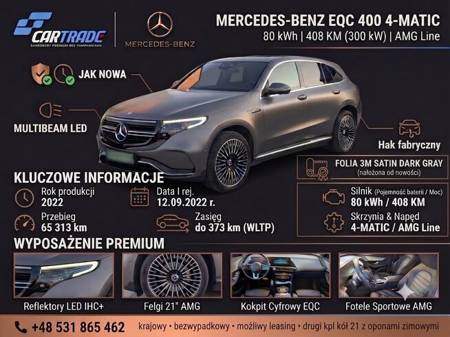 EQC 400 4 matic AMG KRAJOWY Faktura VAT23% Kraków - zdjęcie 10