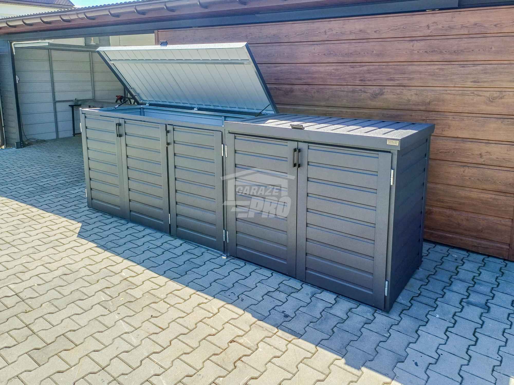 Zabudowa koszy na śmieci wiata  obudowa 345x80x120 cm 5x240L GP514 Bydgoszcz - zdjęcie 2